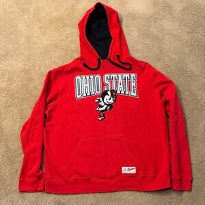 Ohio State Hoodie Authentic Apparel Mens Size XL Buckeyes Red EUC